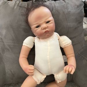 sandy faber doll Realistic Baby Doll Dark Hair. Great shape